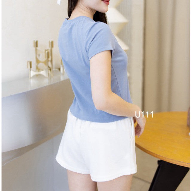 【T-1222】Maison Letters Tee 韩系刺绣圆领上衣 TG