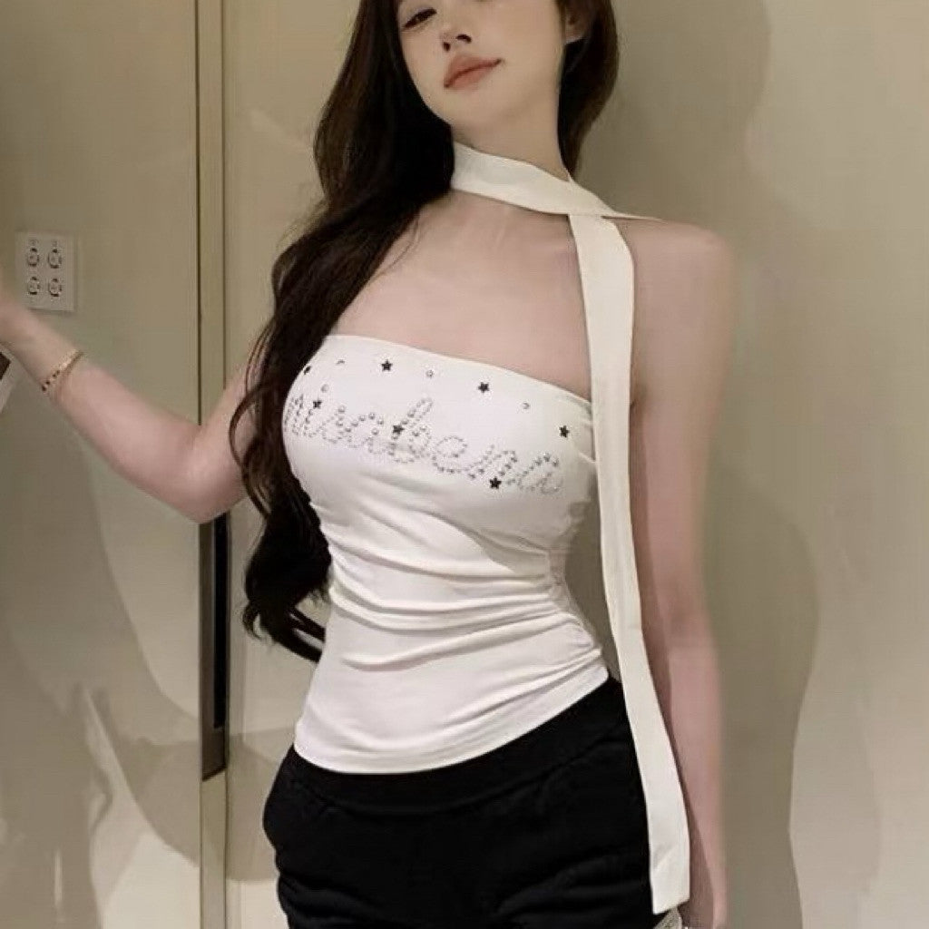 【BT103】张元英Style😍 性感纯欲烫钻抹胸背心