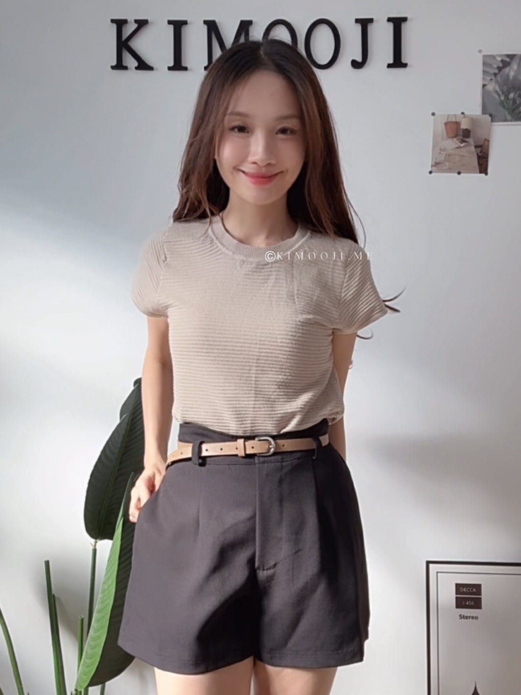 【T913】 Ribbed Knit Tee 高质感针织短袖上衣