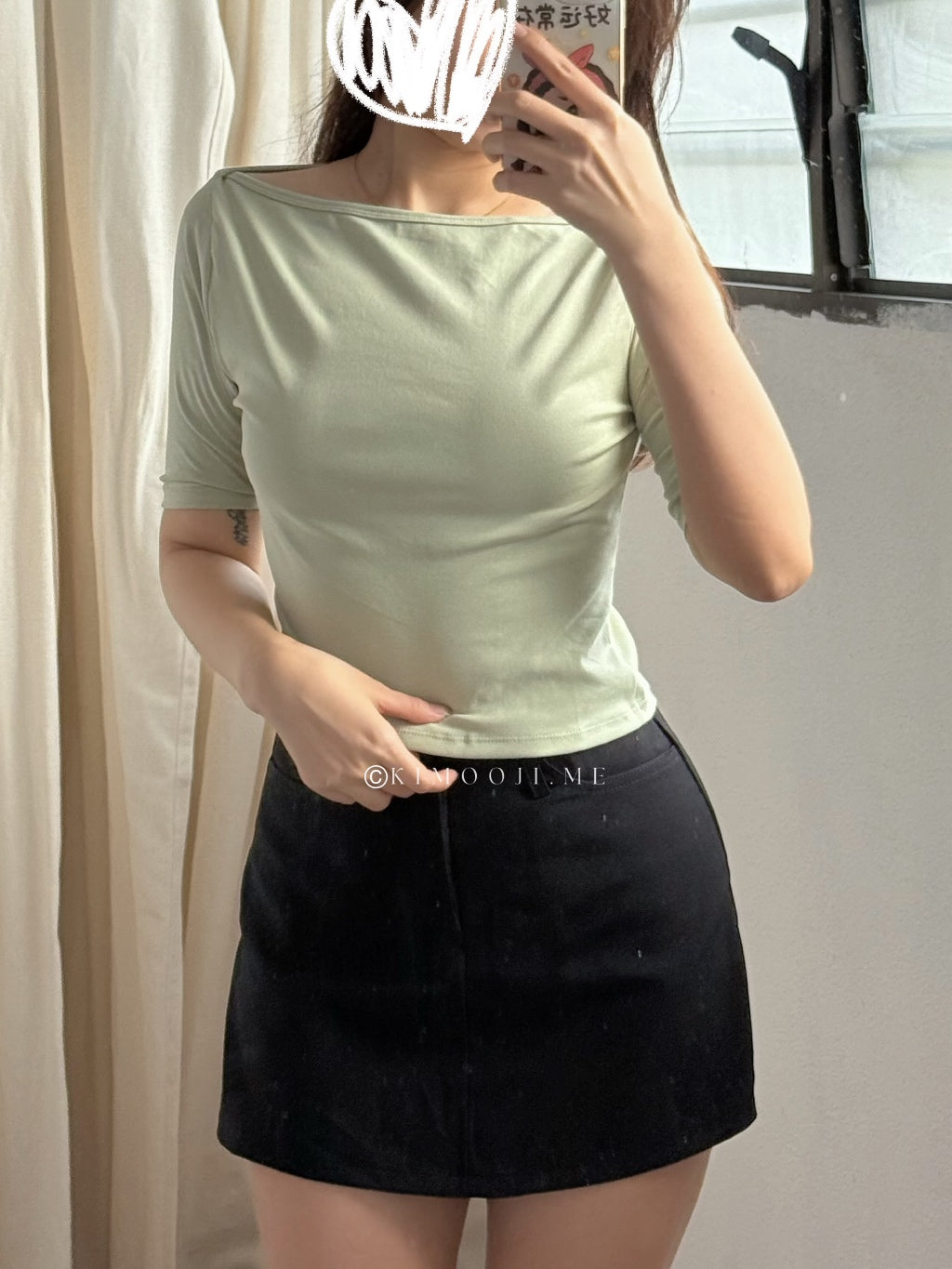 【T910】百搭五分袖棉上衣女 T-Shirt ThongGlom