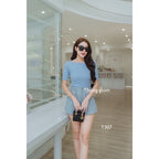 【T910】百搭五分袖棉上衣女 T-Shirt ThongGlom
