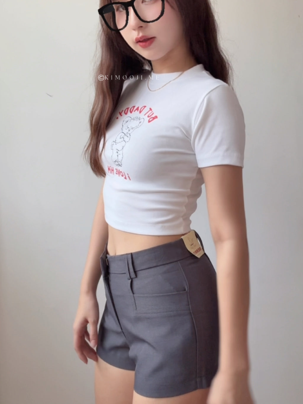【T926】“BUT DADDY I LOVE HIM” Cute Teddy Crop Tee
