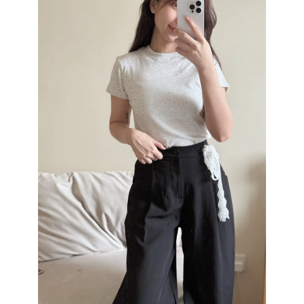 【T942】 SKIMS正肩修身显瘦素色圆领女Tee April