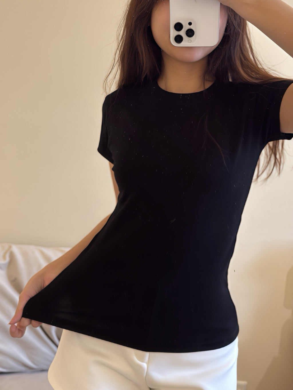 【T942】 SKIMS正肩修身显瘦素色圆领女Tee April