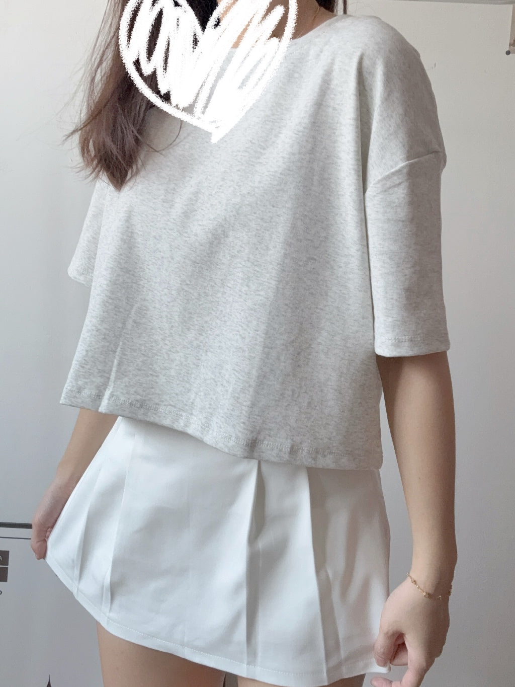 【T944】韩版简约百搭短款宽松上衣女  APRIL