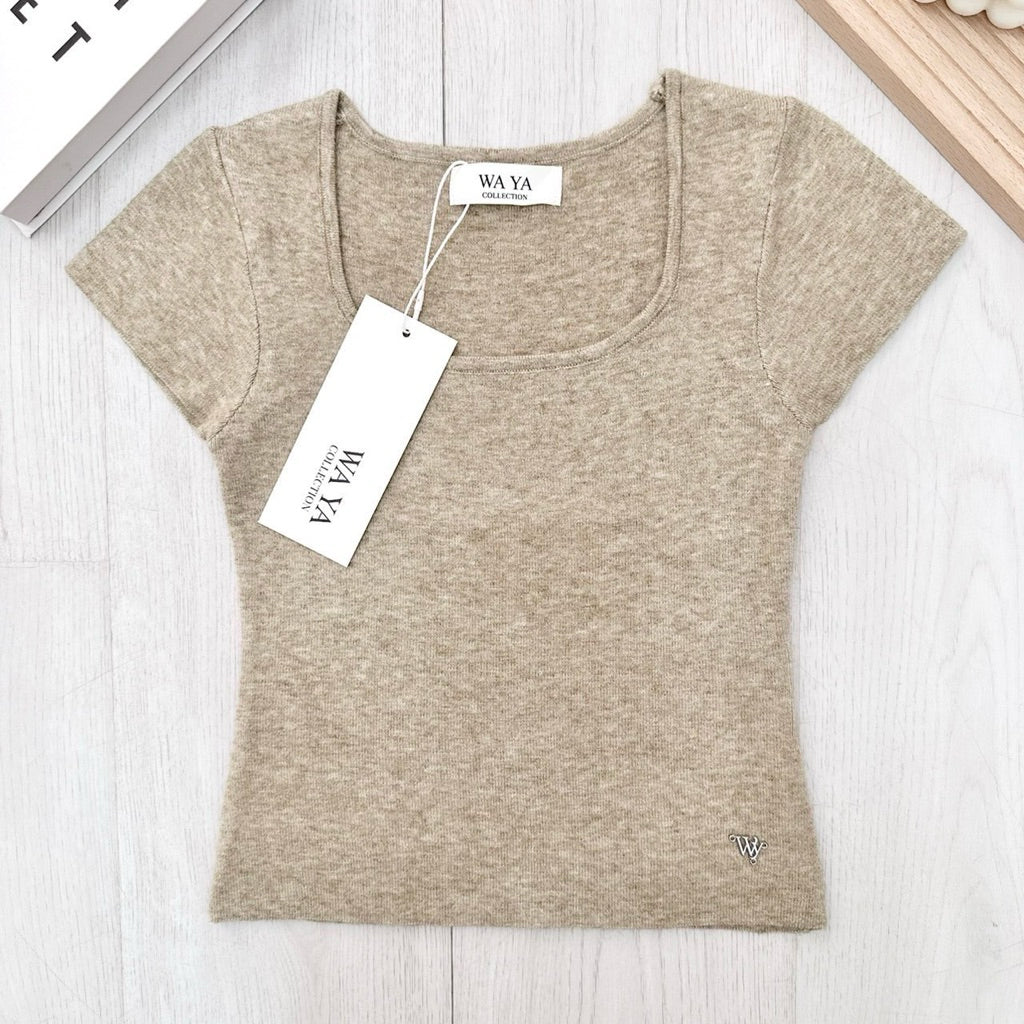 【T920】泰国爆火🔥WAYA Comfy Soft Knitted Tee 软针织圆领上衣T恤