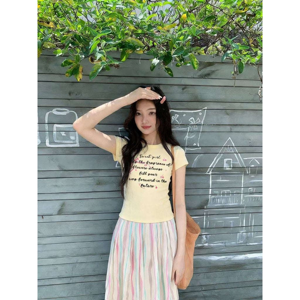 【T-1126】Sweet Girl🎀减龄可爱弹力棉T恤上衣