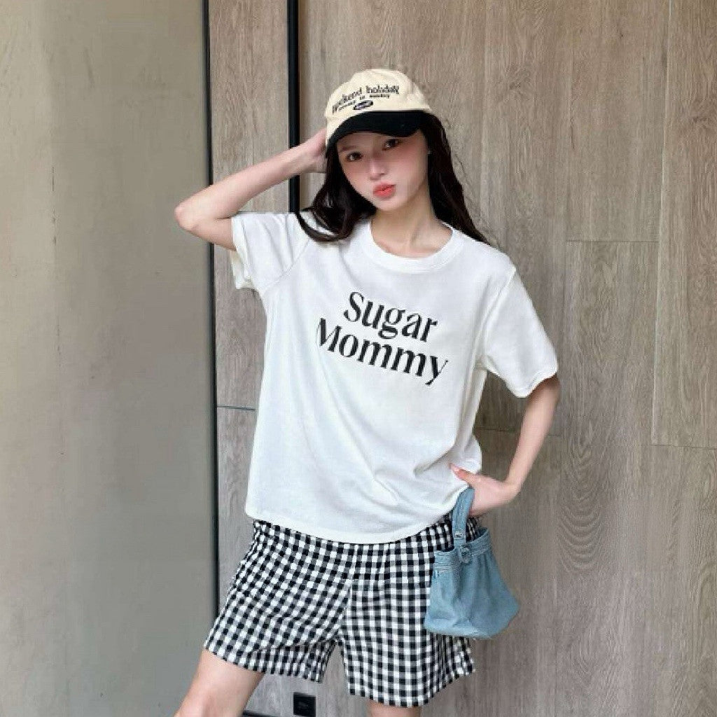 【T-1229】Sugar Mommy 帅气空气棉宽松女Tee