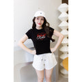 【T-1222】Maison Letters Tee 韩系刺绣圆领上衣 TG
