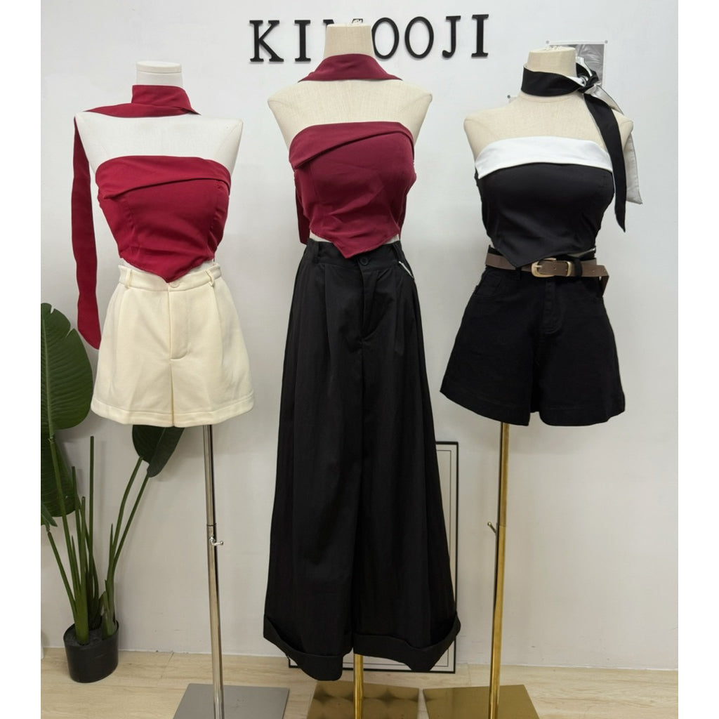 【T894】欲纯风Croset Top with Bra Pad 自带胸垫抹胸上衣