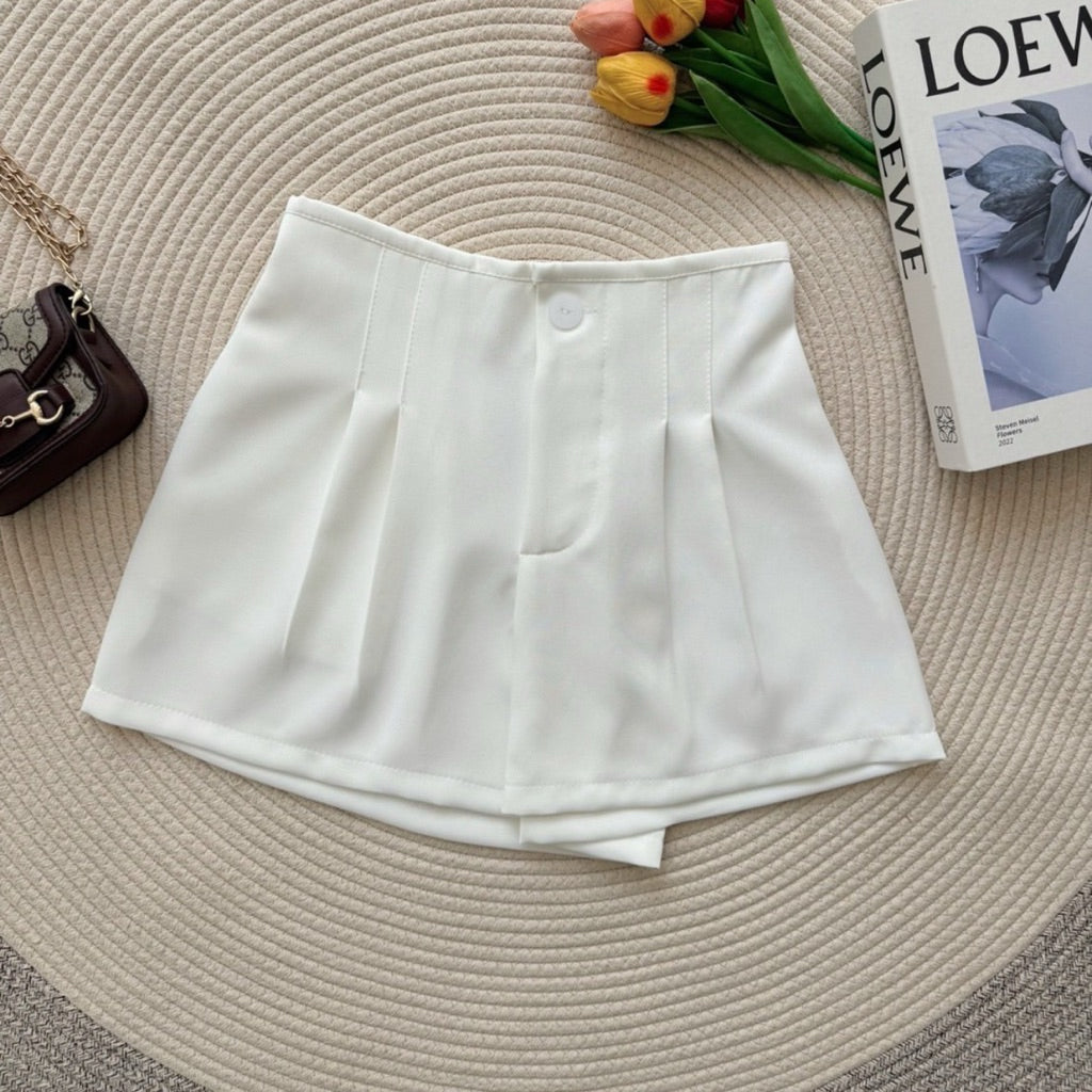 【T962】A-Line Pleated Suit Shorts A字西装显瘦高腰百搭休闲裤 TALENT