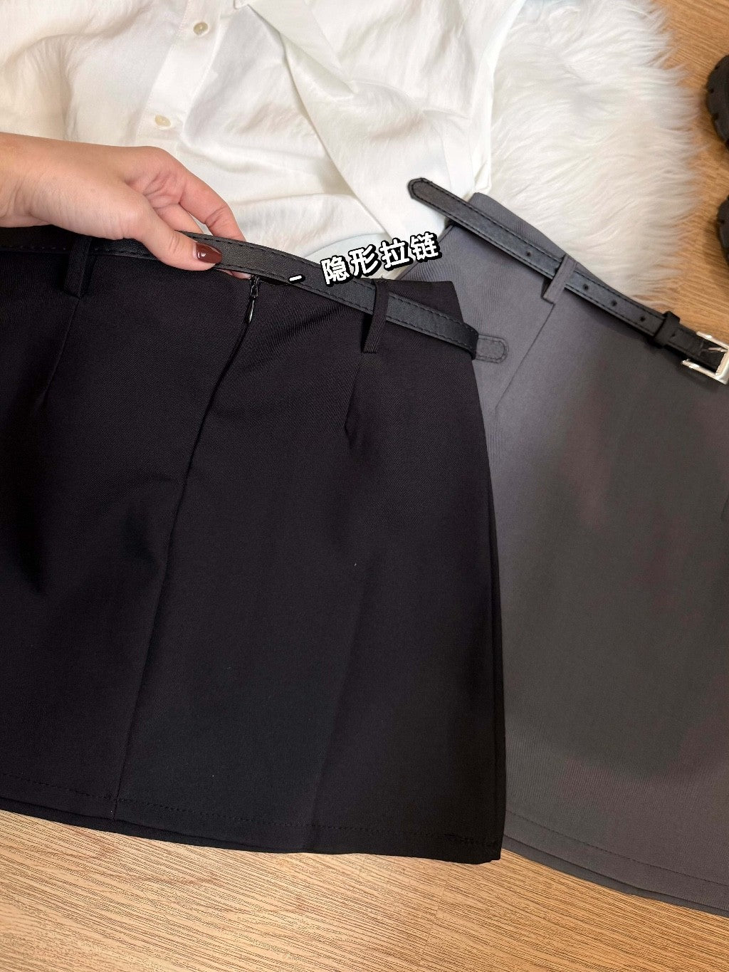 【T-1139】S-XL OL西装半身裙 (送腰带!) 🆓高级感西装面料