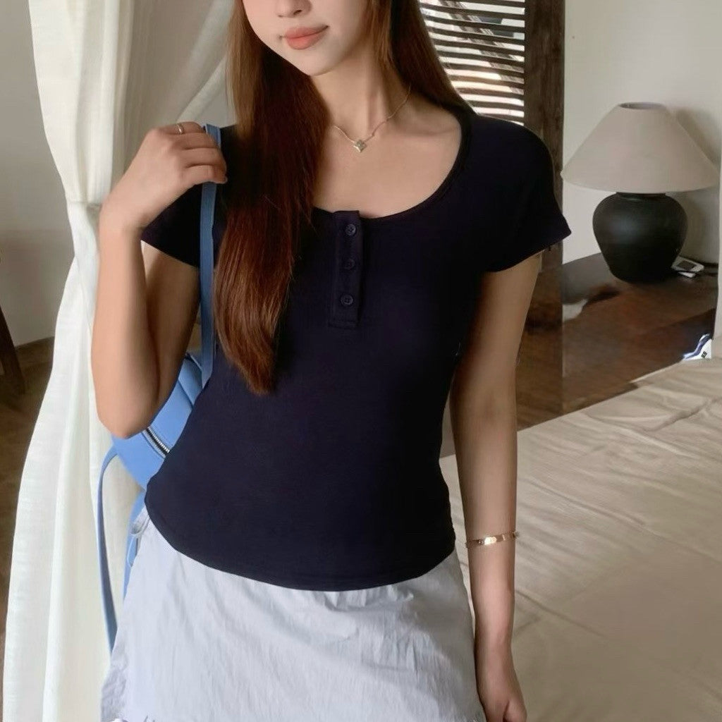 【T-1148】QQ弹弹～Mochi Basic Daily Tee