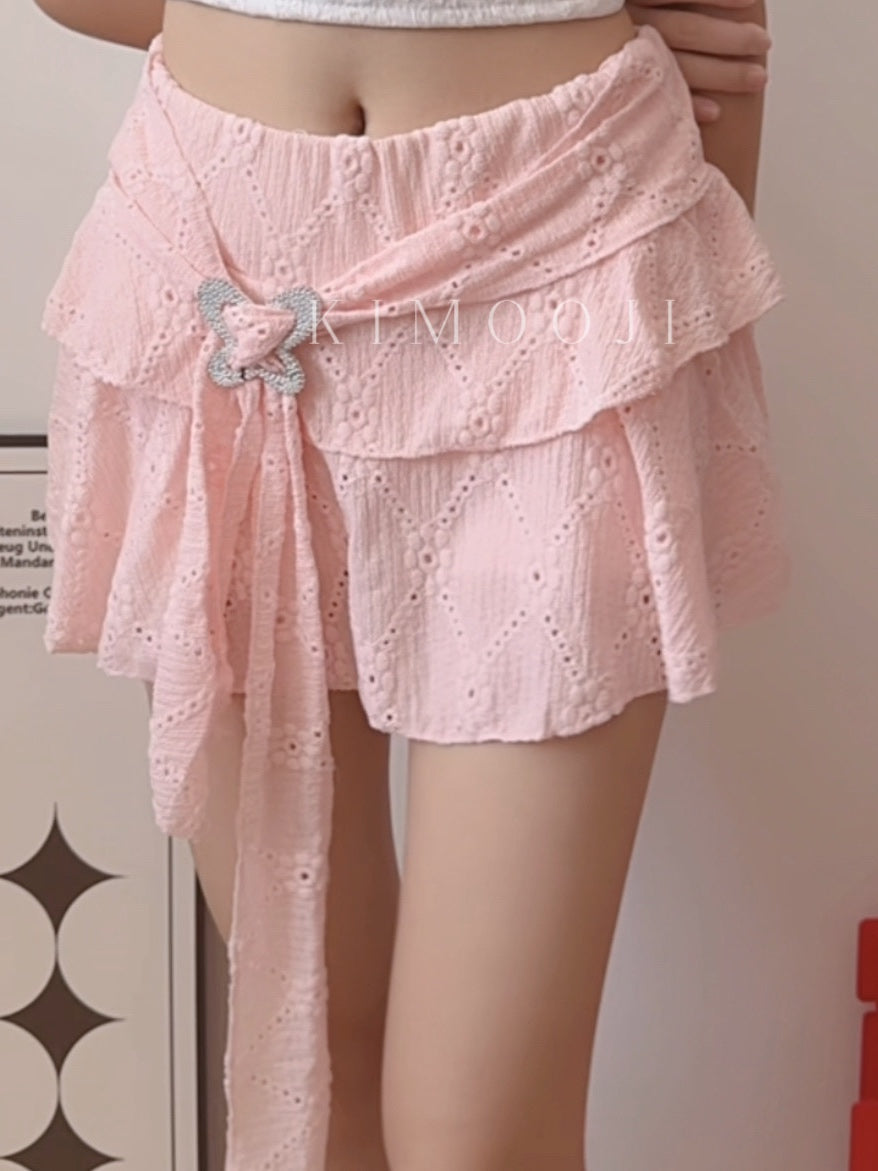 【T1074】仙女蝴蝶扣mini裙❤️NARADA
