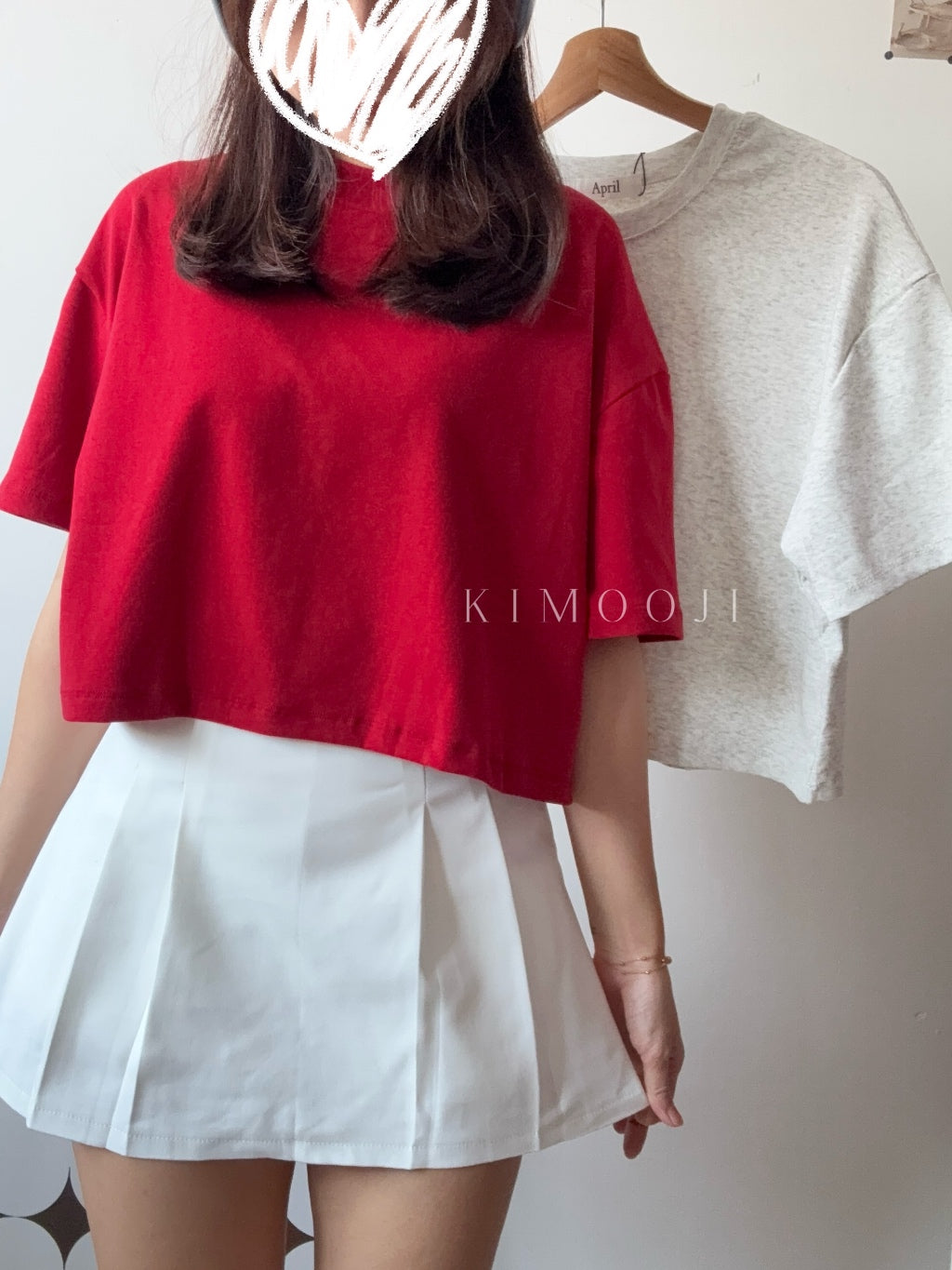 【T944】韩版简约百搭短款宽松上衣女  APRIL