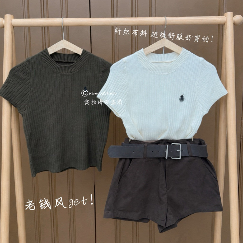 【T-1208】🐎老钱风高级感～ POLO 短袖针织Tee