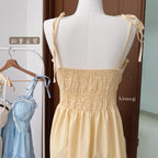 【T-1274】甜美撞色蝴蝶结吊带裙 Sweet Bow Vacation Dress