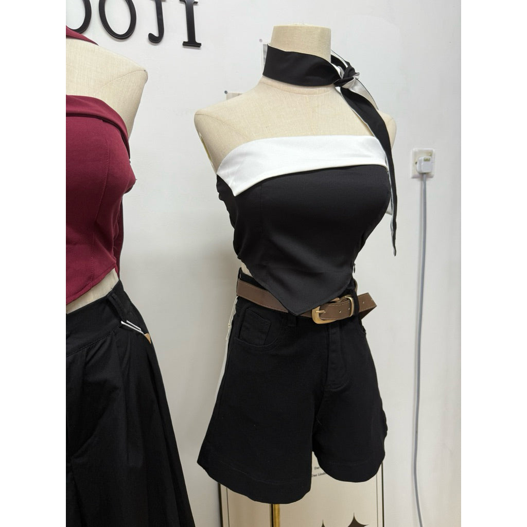 【T894】欲纯风Croset Top with Bra Pad 自带胸垫抹胸上衣