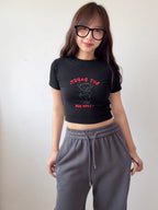 【T926】“BUT DADDY I LOVE HIM” Cute Teddy Crop Tee