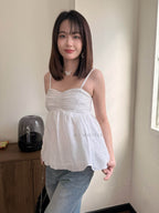 【T1058】甜妹Look·法式少女感蕾丝花苞背心