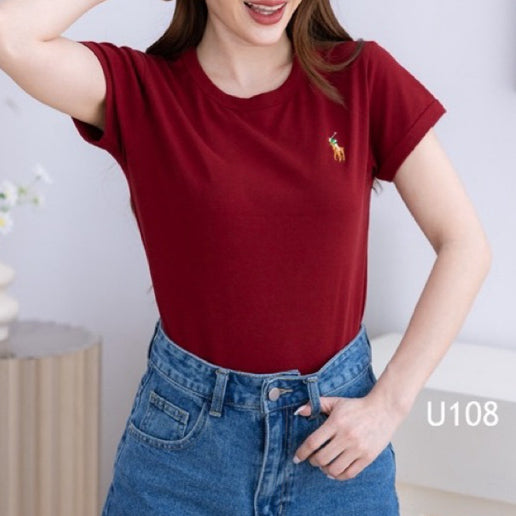 【T1092】Knitted 🐎 Logo  小马刺绣T恤 Thong Glom