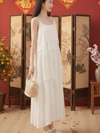 【T1106】🕊️ Premium French White Lace Maxi Dress 仙女裙 🤍