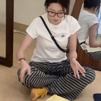 【T-1193】美式高街 @lo 刺绣短袖 T 恤