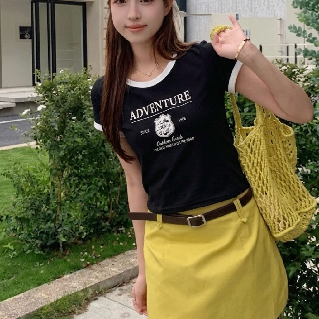 【T-1198】Adventure简约印字 百搭款上衣Tee