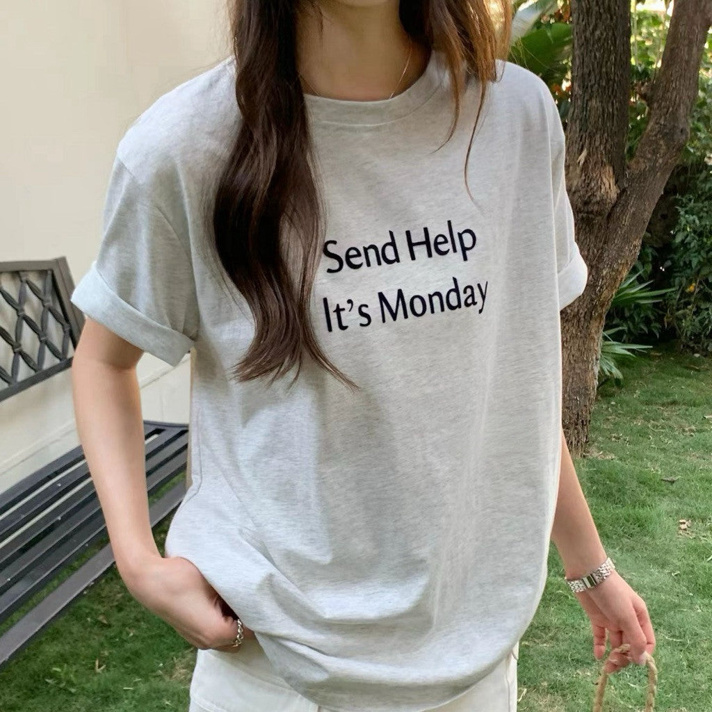 【T-1204】上班族必备Tee~ Funny Cotton Oversize Tee