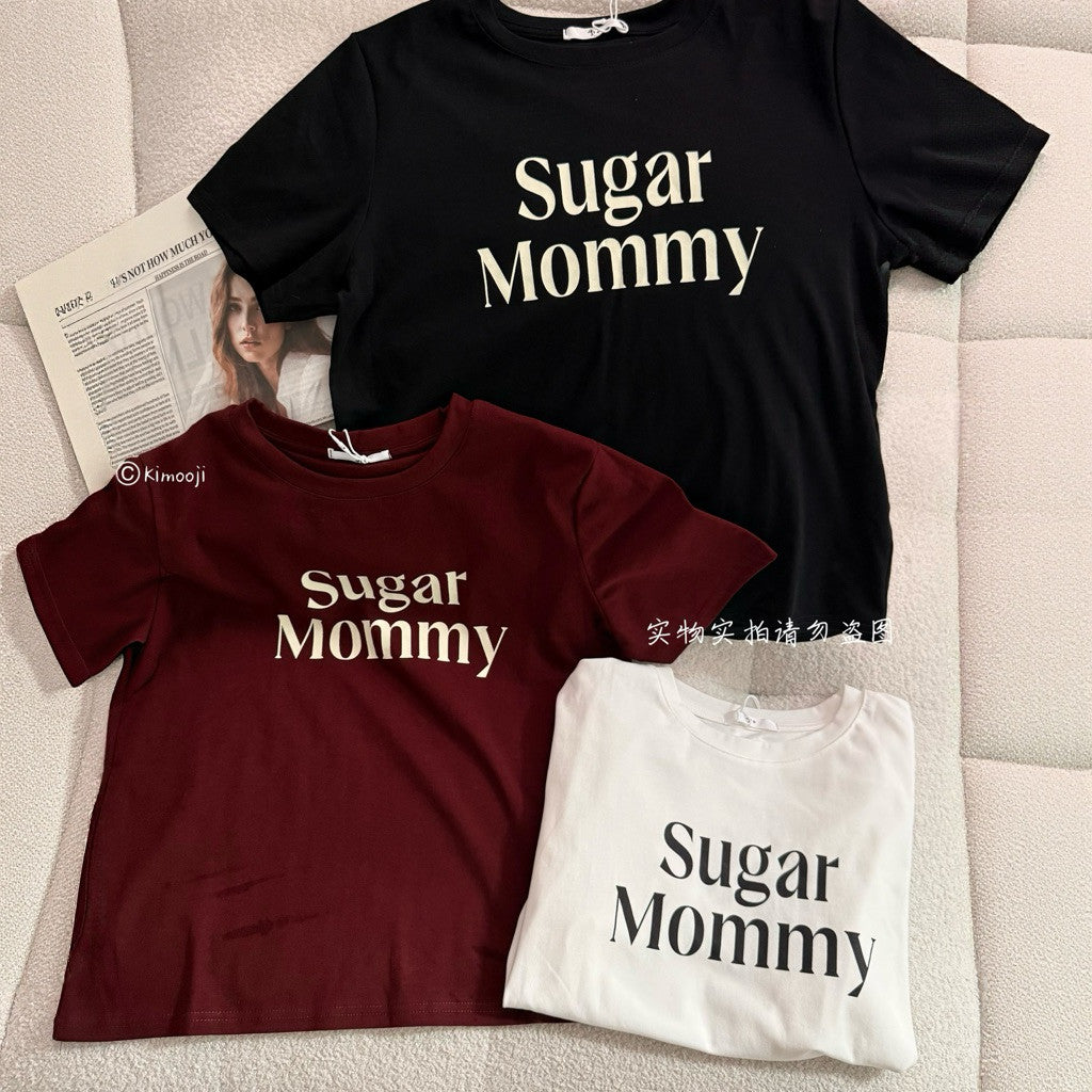 【T-1229】Sugar Mommy 帅气空气棉宽松女Tee