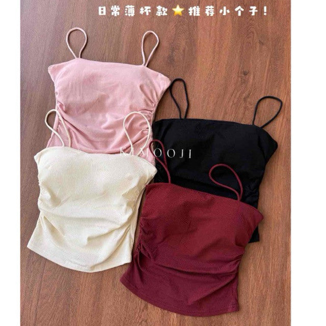【BT112】小个子薄杯日常百搭细肩带平口背心