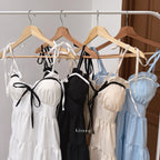 【T-1274】甜美撞色蝴蝶结吊带裙 Sweet Bow Vacation Dress