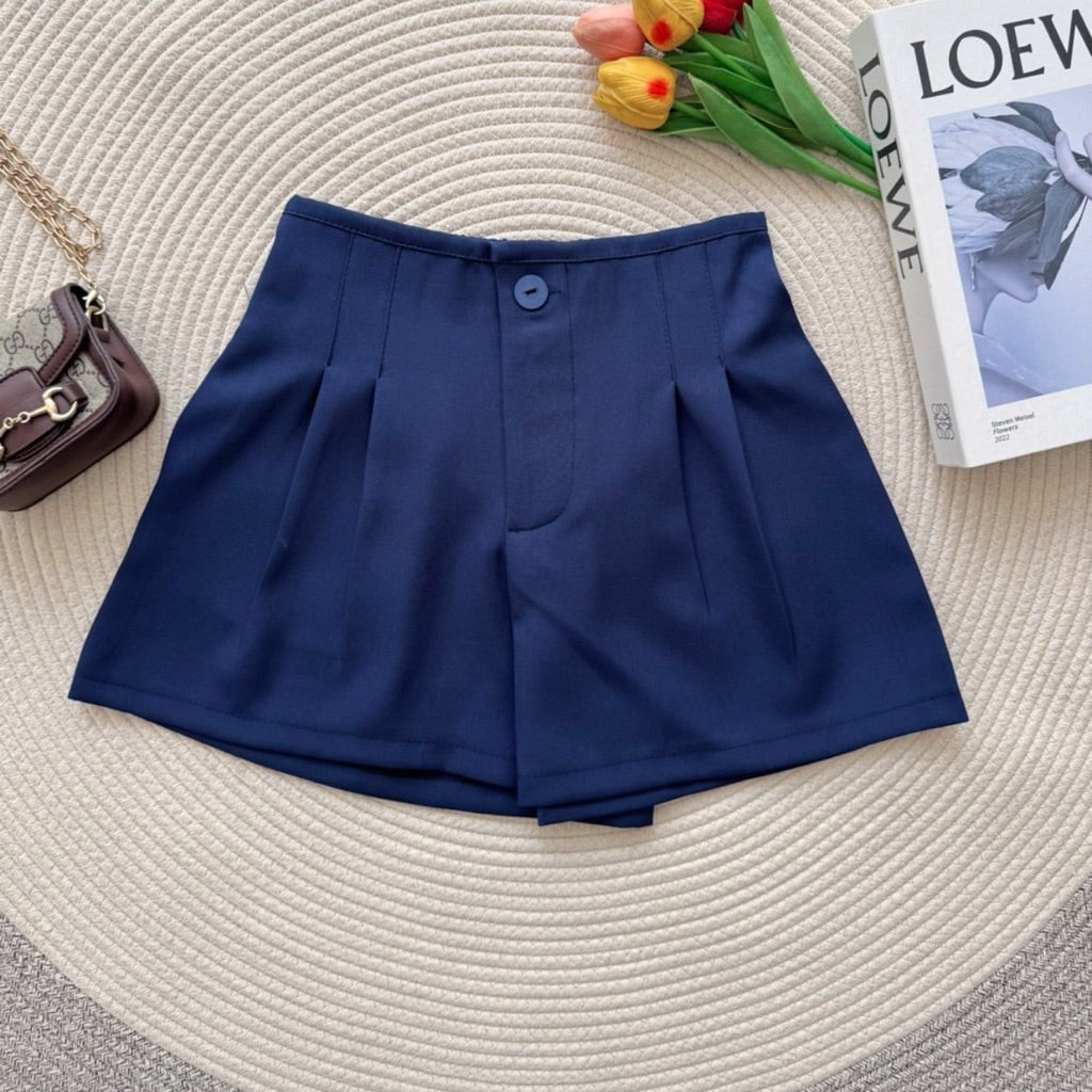 【T962】A-Line Pleated Suit Shorts A字西装显瘦高腰百搭休闲裤 TALENT