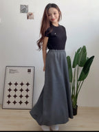 【T970】太空棉高腰长裙 | Elastic Waist Slim Flow Skirt