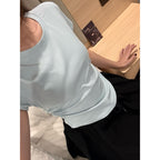 【T-1188】韩系显瘦修身Baby Tee 短袖T恤 百搭基础款