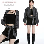 【T801】高品质鹿皮绒A裙复古包臀裙