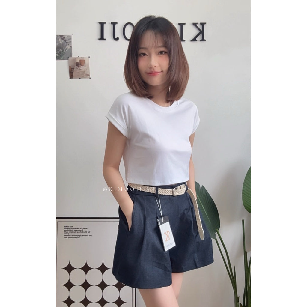 【T902】高品质牛仔布料休闲度假风短裤 送腰带！❤️