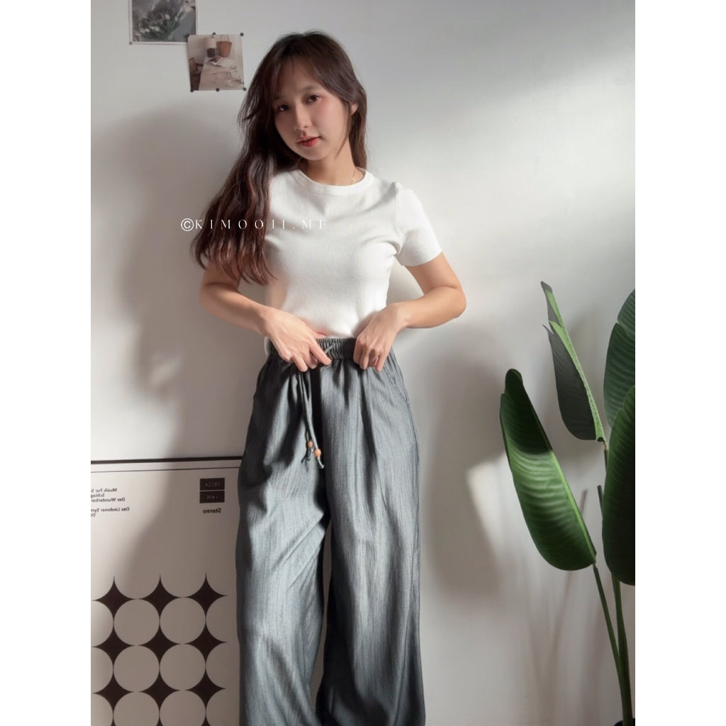 【T925】软针织～Basic Comfy Knitted Crop Top