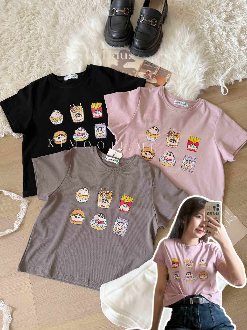 【T950】蜡笔小❤️Cute Cotton 短袖短款上衣