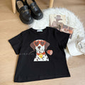 【T951】超可爱！宽松软棉上衣 Cute Puppy Print Loose Crop Tee