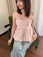 【T1058】甜妹Look·法式少女感蕾丝花苞背心