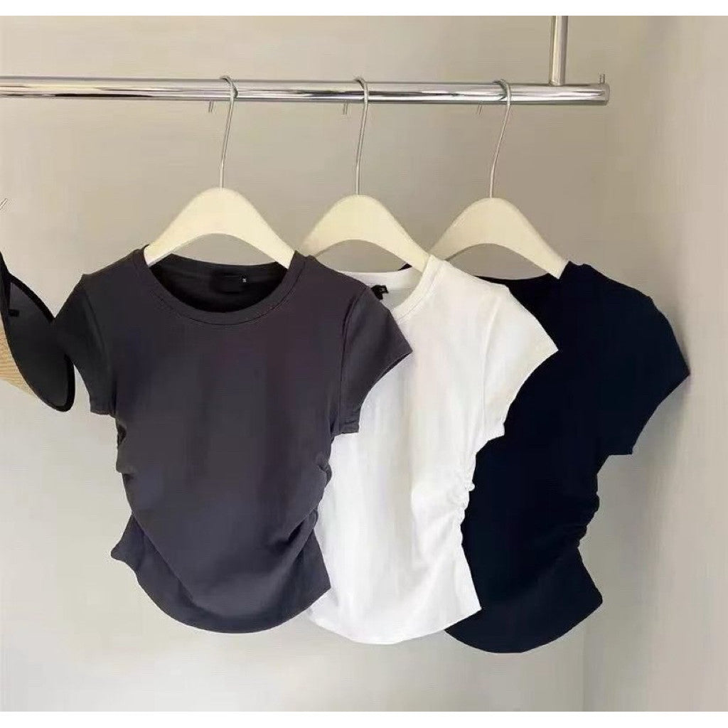 【T-1188】韩系显瘦修身Baby Tee 短袖T恤 百搭基础款