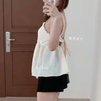 【T-1279】Sexy Back 度假风甜美蕾丝花边吊带上衣