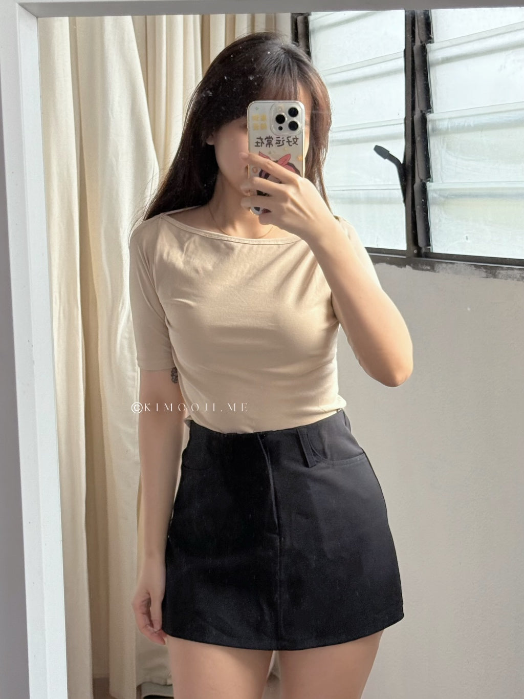 【T910】百搭五分袖棉上衣女 T-Shirt ThongGlom