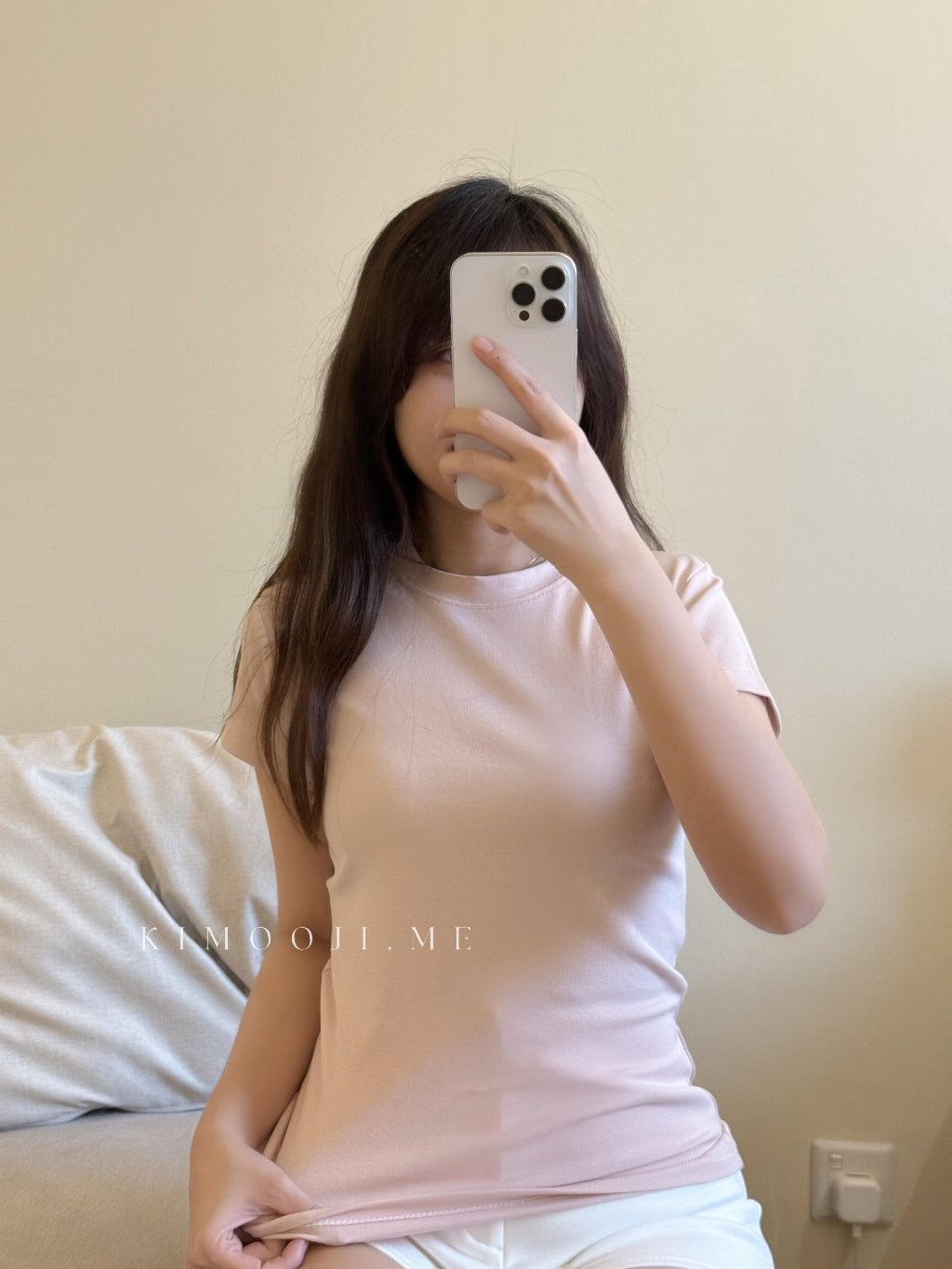 【T942】 SKIMS正肩修身显瘦素色圆领女Tee April