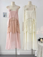 【T1106】🕊️ Premium French White Lace Maxi Dress 仙女裙 🤍