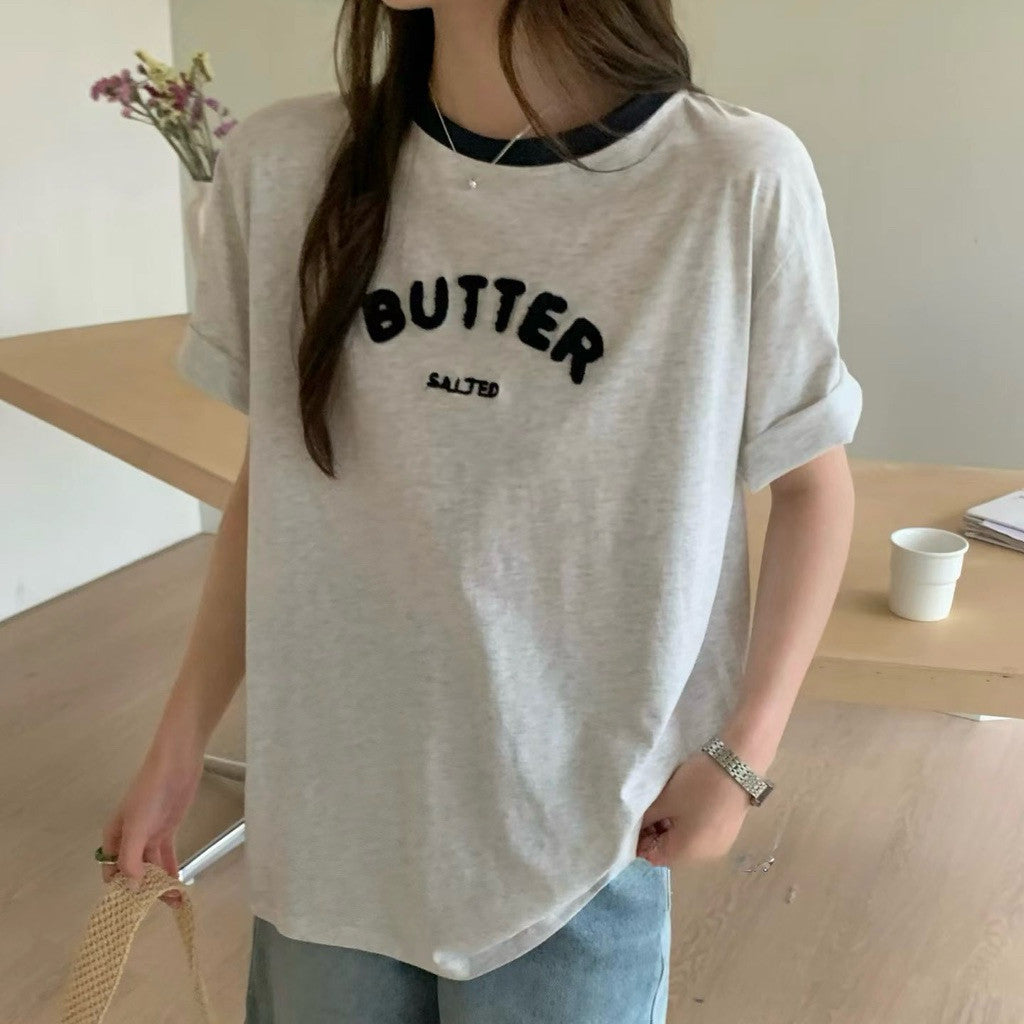 【T-1151】 BUTTER 立体毛巾绣 T 恤