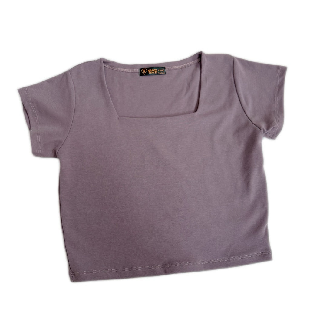 【T199】KOB Square Neck Basic Top Tee