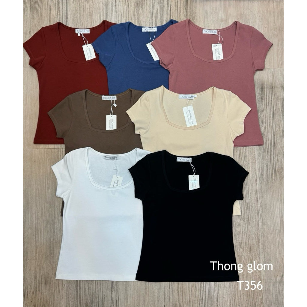 【T856】Thong Glom 方领修身上衣女T恤 Basic Slim Fit Tee