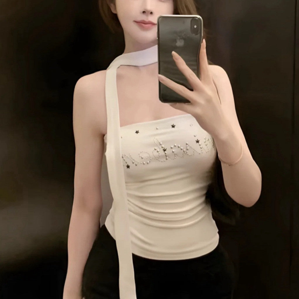 【BT103】张元英Style😍 性感纯欲烫钻抹胸背心